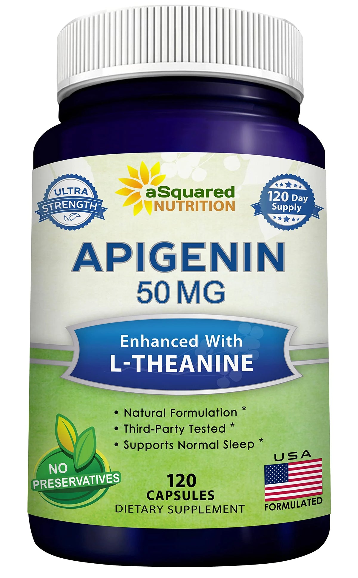 Apigenin 50mg & L-Theanine 200mg 120 Capsules Q5268