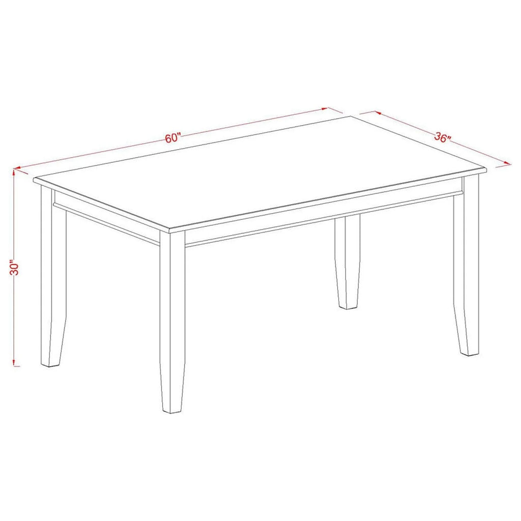 5-Piece Dining Table Set with 4 Chairs Mahogany Finish U63177