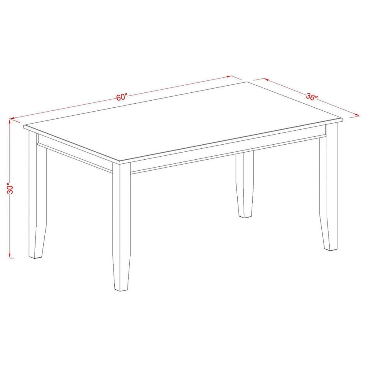 5-Piece Dining Table Set with 4 Chairs Mahogany Finish U63177