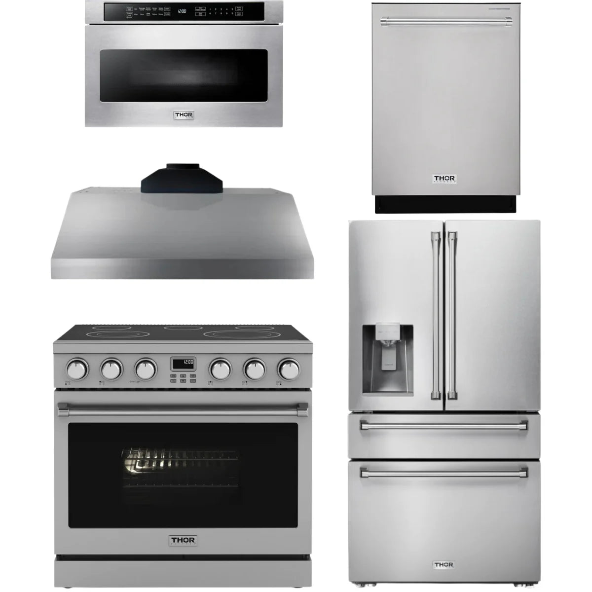 Electric Range, Range Hood, Refrigerator, Dishwasher and Microwave C660925