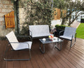 Outdoor Metal Conversation Set with Love Seat, 2 Chairs and Table S220