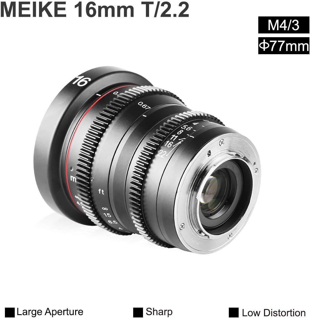 16mm T2.2 Manual Focus Wide Angle Cinema Lens for M43 Mount K79389