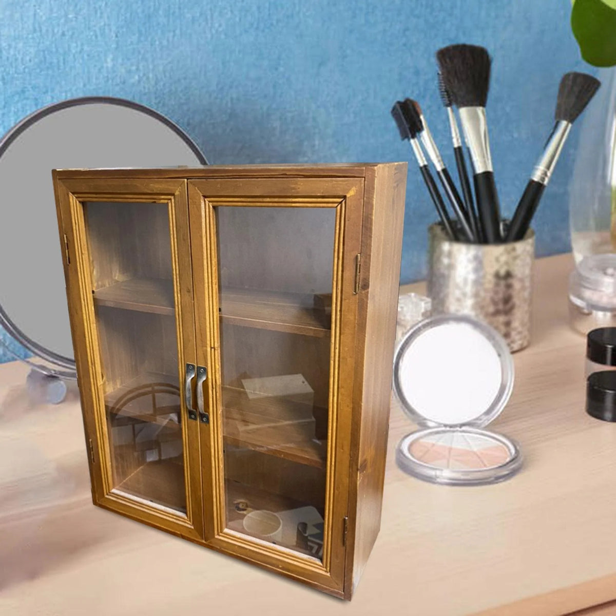 Rustic Storage Cabinet Organizer Shelf D440