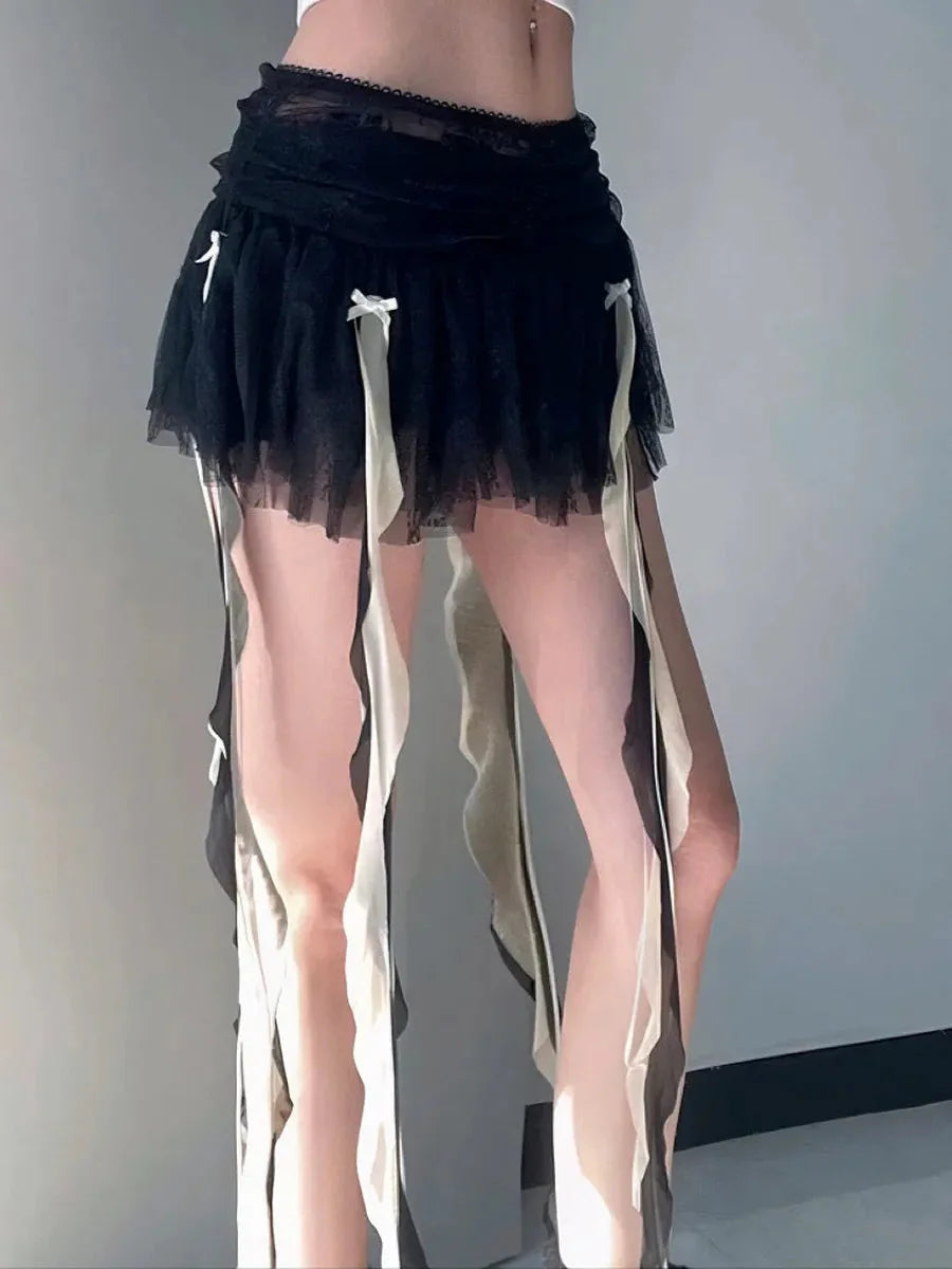 Dark Ribbon Mini Skirt J620