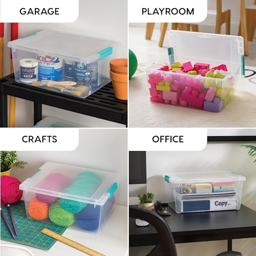 12 Qt. Clear Plastic Storage Bins with Lids, 4 Pack G4304