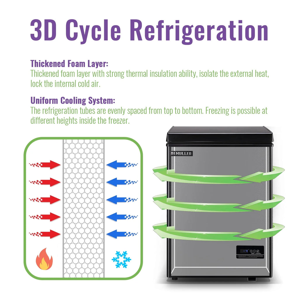 Chest Freezer with Electronic Display Screen 2 Removable Baskets A4648