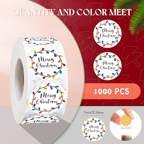 1000 Pcs 1.5 Inch Christmas Stickers (Black) Y484