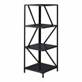 Black 3-Shelf Corner Bookcase Q13218