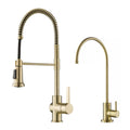 Kitchen Faucet and Water Filter Faucet Combo in Antique Champagne Bronze F3934