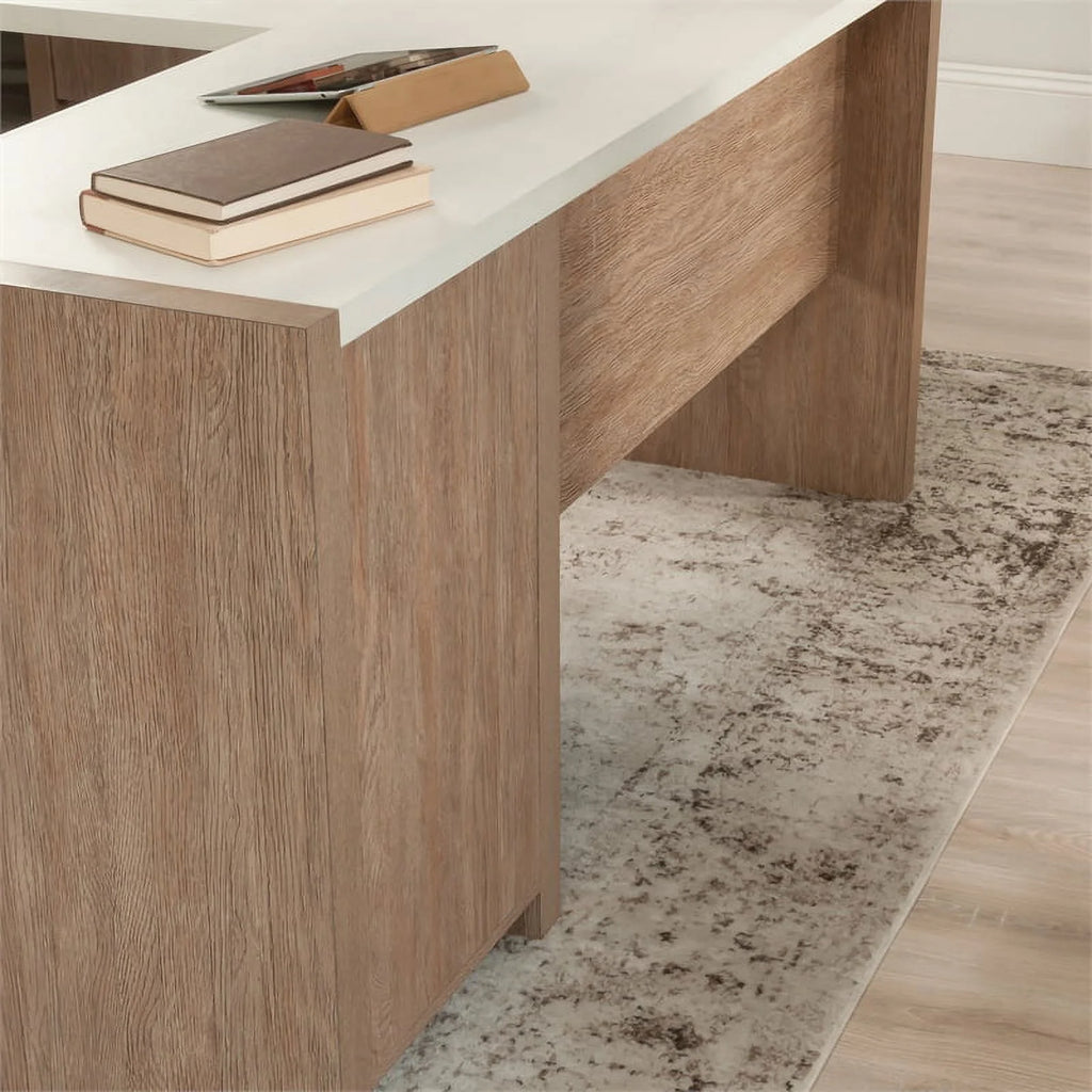 L-Desk in Brushed Oak Finish V3190