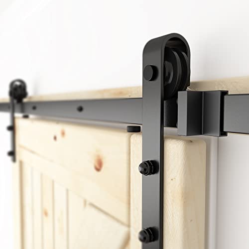 6FT Sliding Barn Door Hardware Kit Black O510924