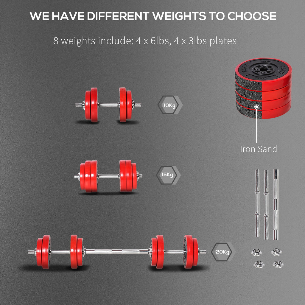 44 lbs. Barbell Dumbbells Combo Free Weight Set M4277