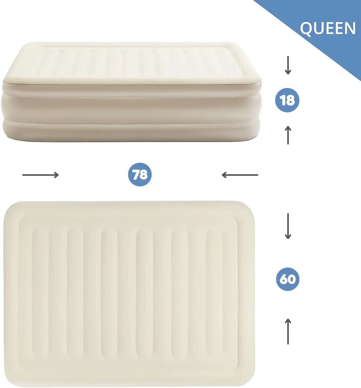 Inflatable Queen Air Mattress with Built in Dual Pump D137548
