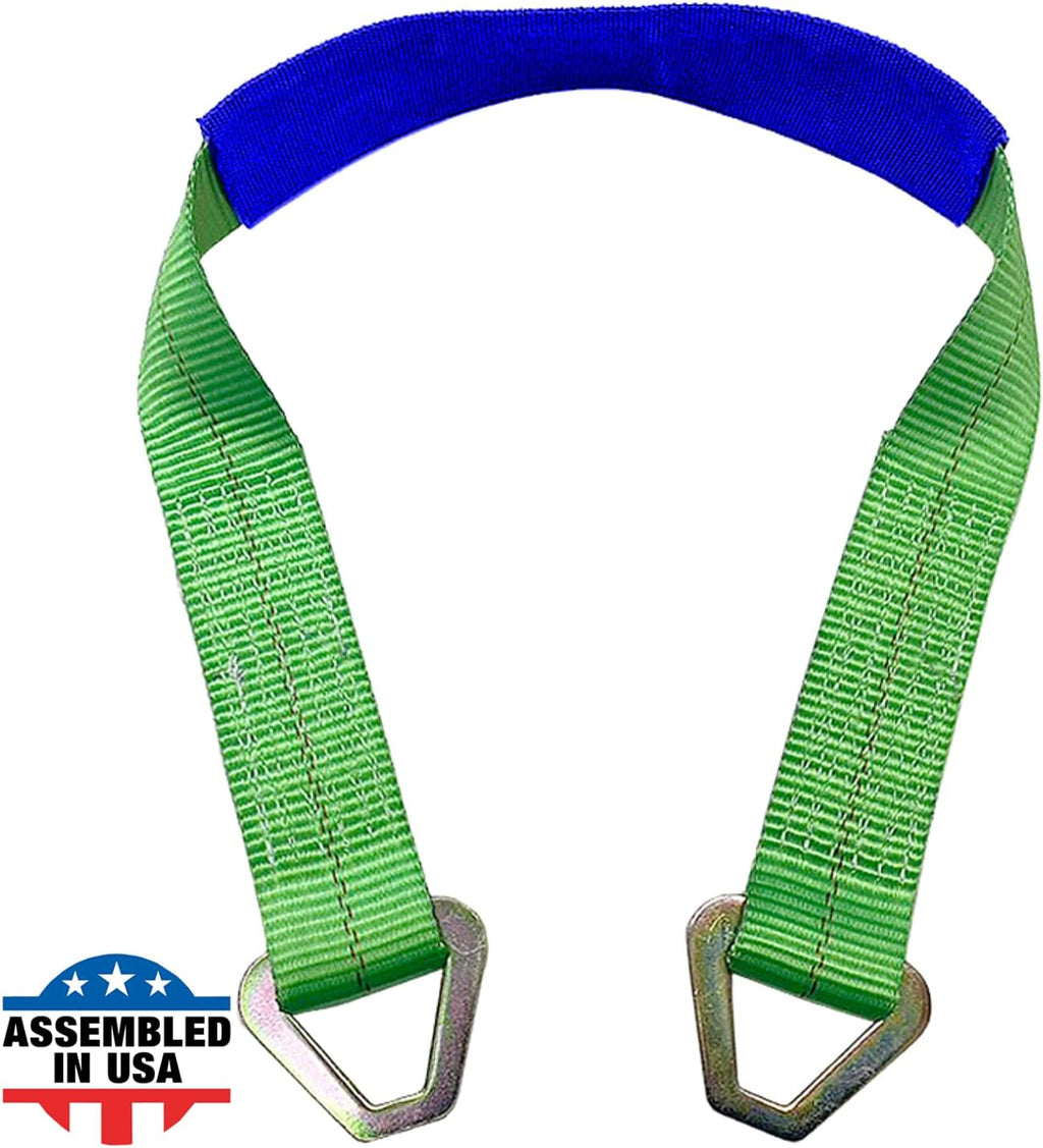 Black Motorcycle Tie Down Axle Straps with Protective Sleeve 12 PK S490