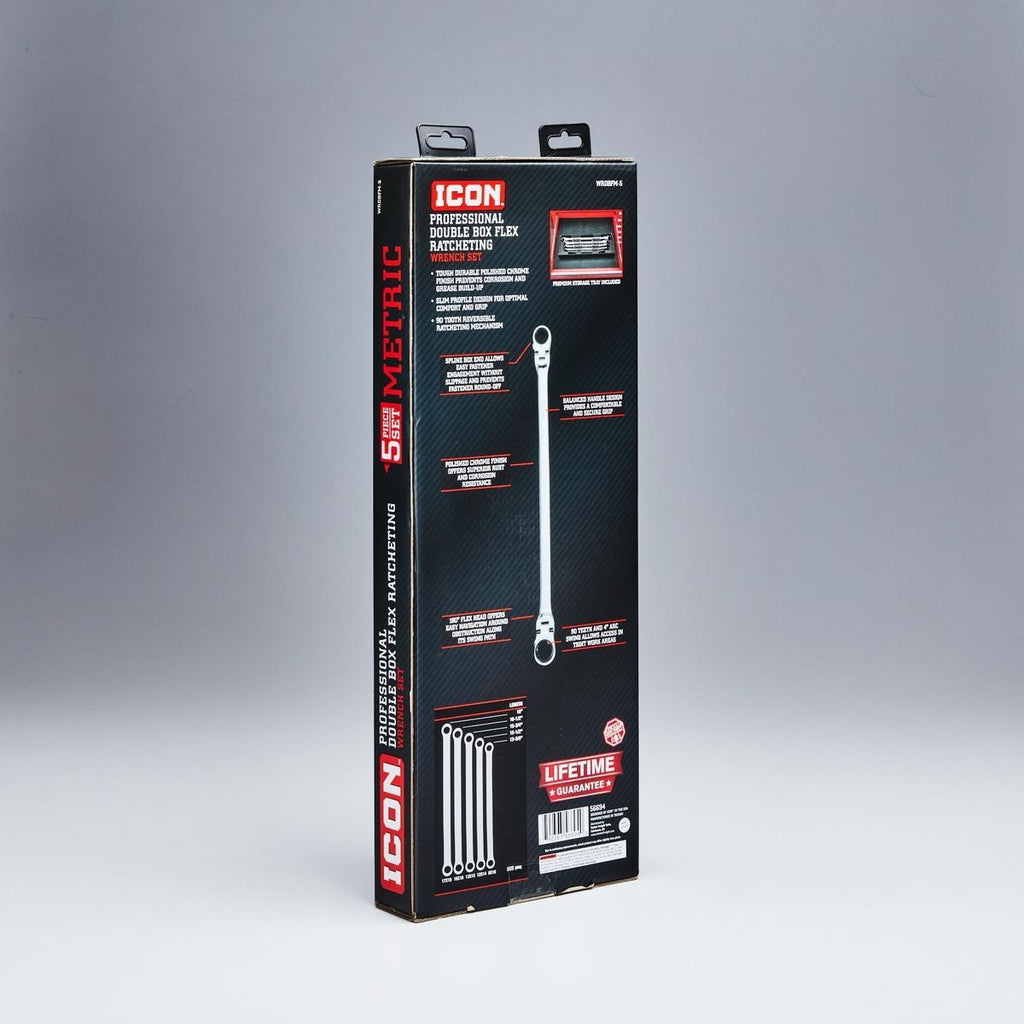 Extra Long Double Box Flex Ratcheting Wrench Set, 5-Piece U259396