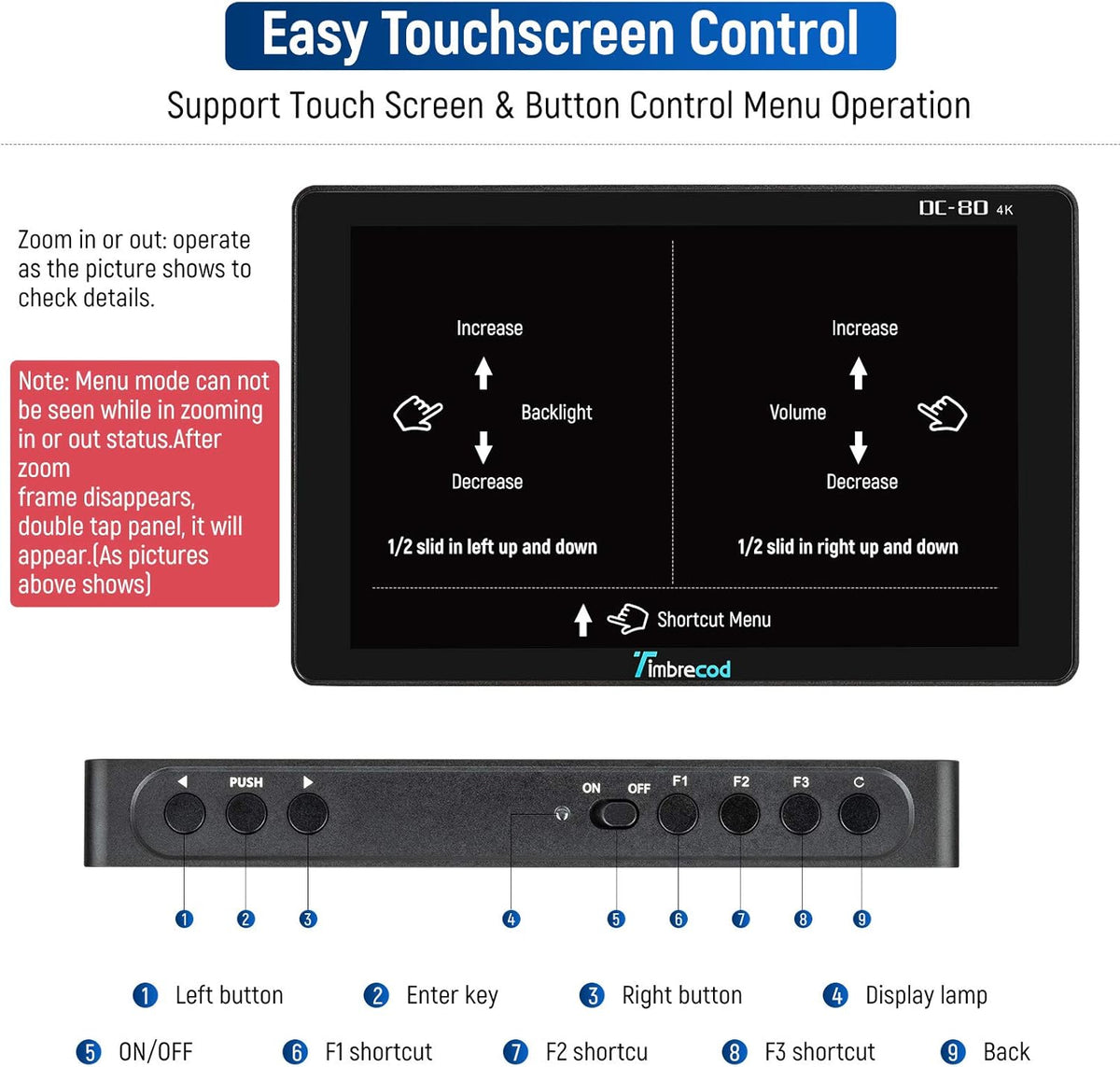 7" Touch Screen Camera Video Monitor Z16936