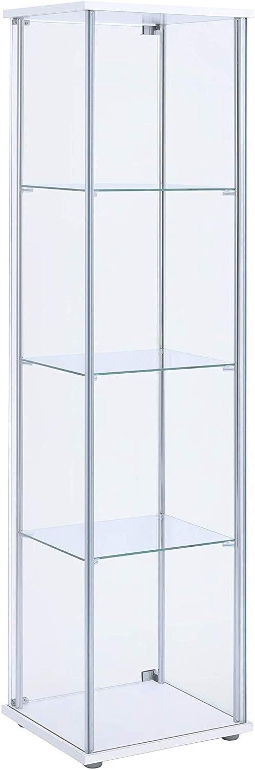 White 4-Shelf Curio Cabinet A346736