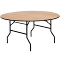 60-Inch Round Wood Folding Banquet Table H39875