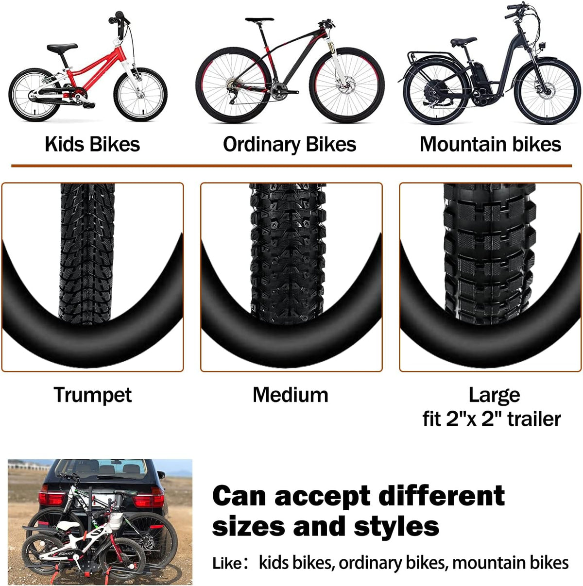 Hitch Mounted Foldable 2-Bike Rack P63594