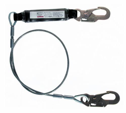 6-Foot Shock Absorbing Lanyard with Vinyl Coated Cable E426