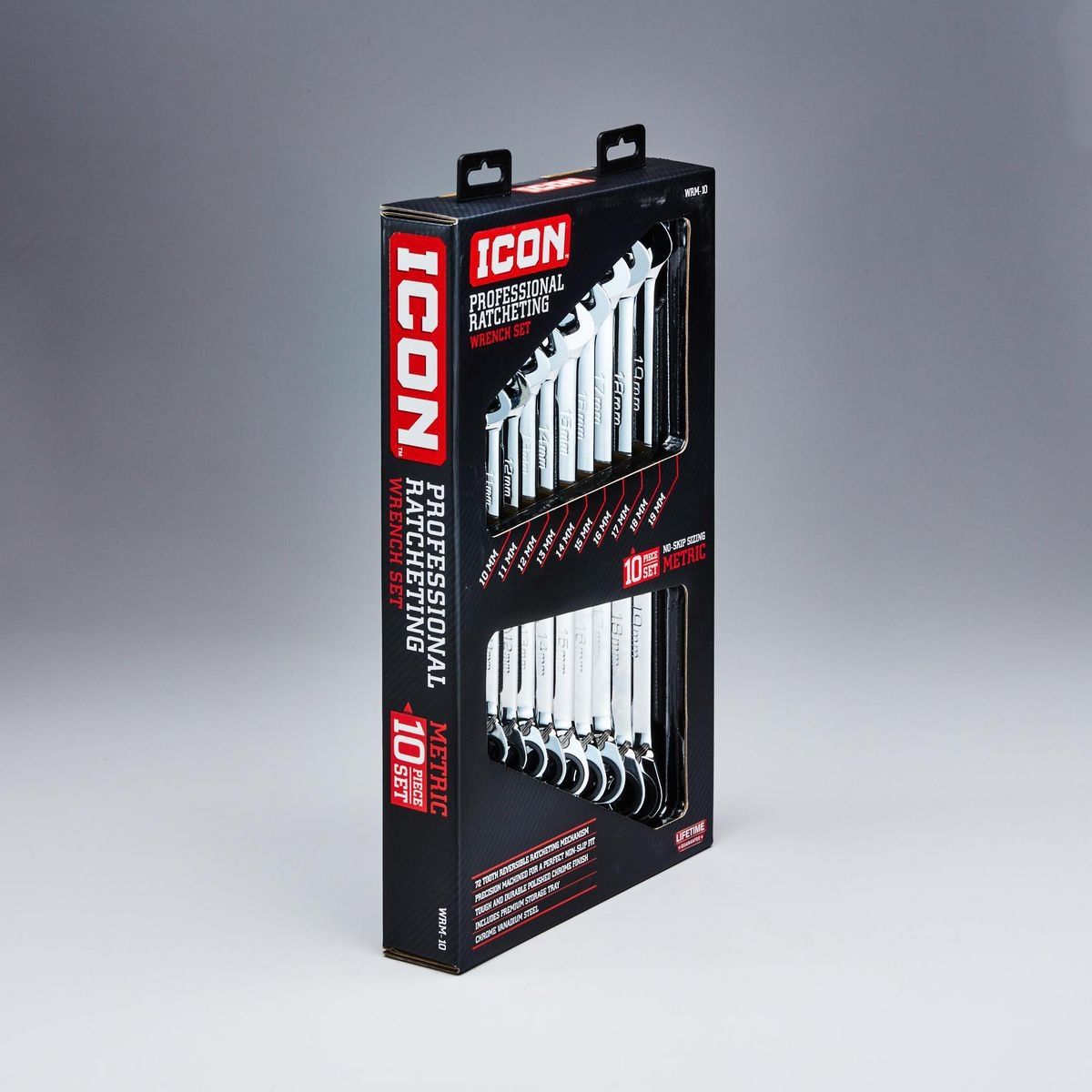 Metric Ratcheting Combination Wrench Set, 10-Piece N503