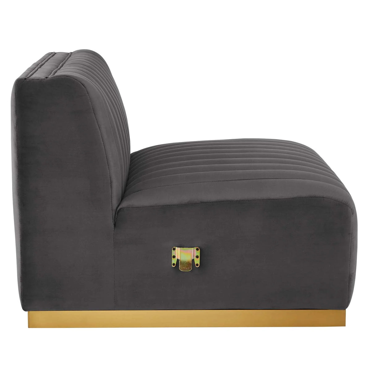 Gold Gray Velvet 4-Piece Sectional P409255