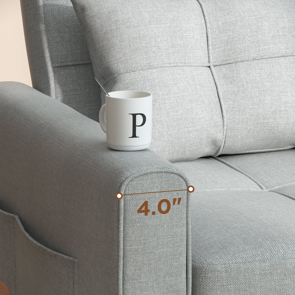 Light Gray Convertible Sofa Bed T2814