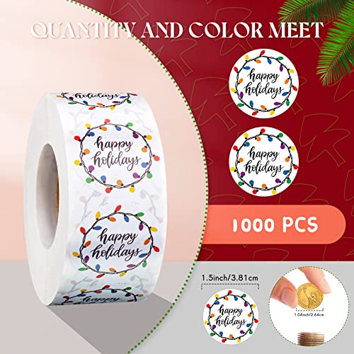 1000 Pcs 1.5 Inch Christmas Stickers (Black) Y484