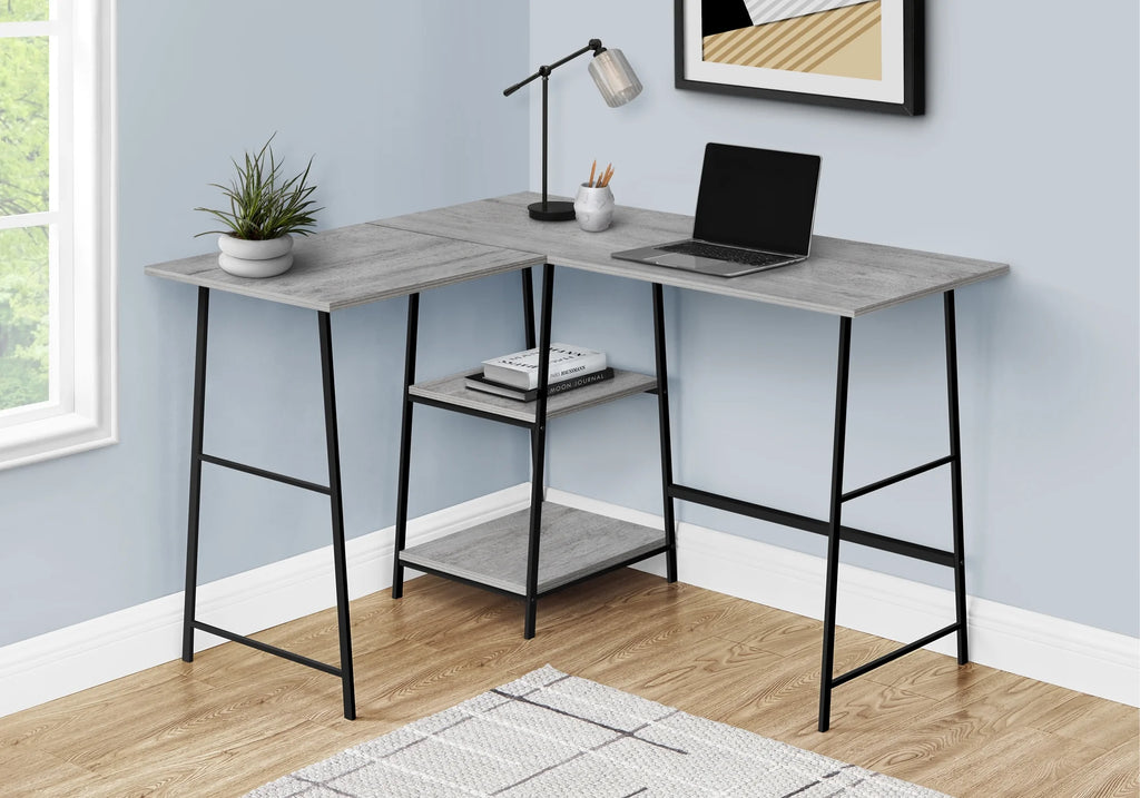 48" L Shape Grey Laminate Computer Desk T420161