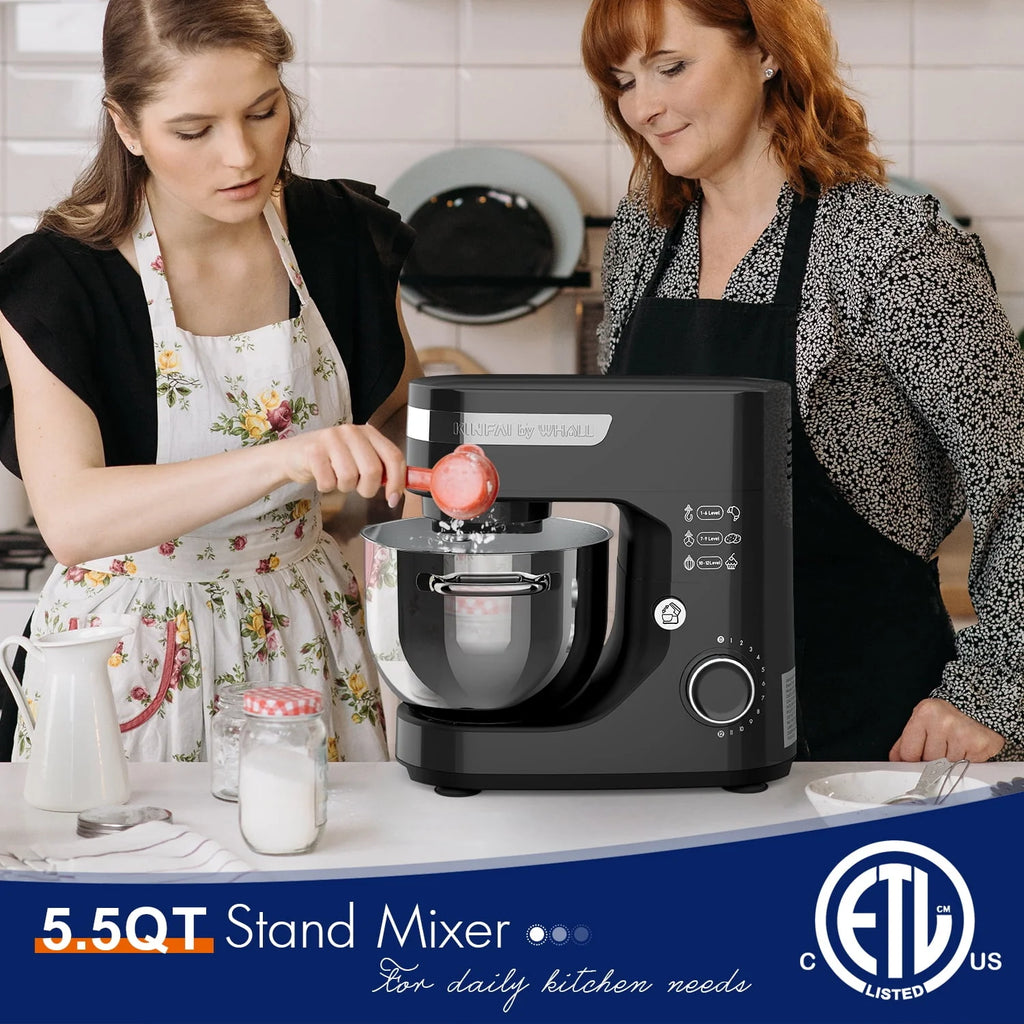 5.5Qt 12-Speed Tilt-Head Electric Stand Mixer with Stainless Steel Bowl E197