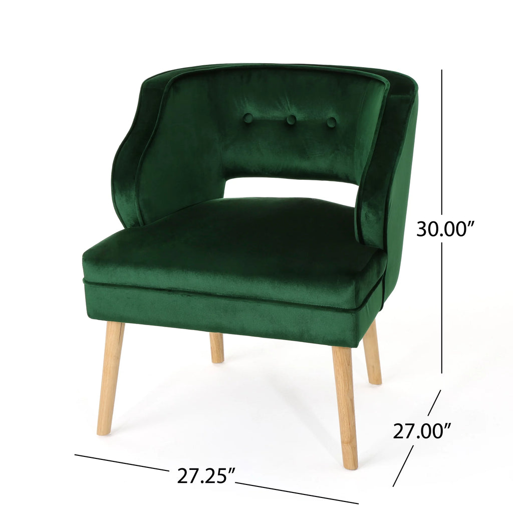 Mid Century Velvet Club Chair X3621