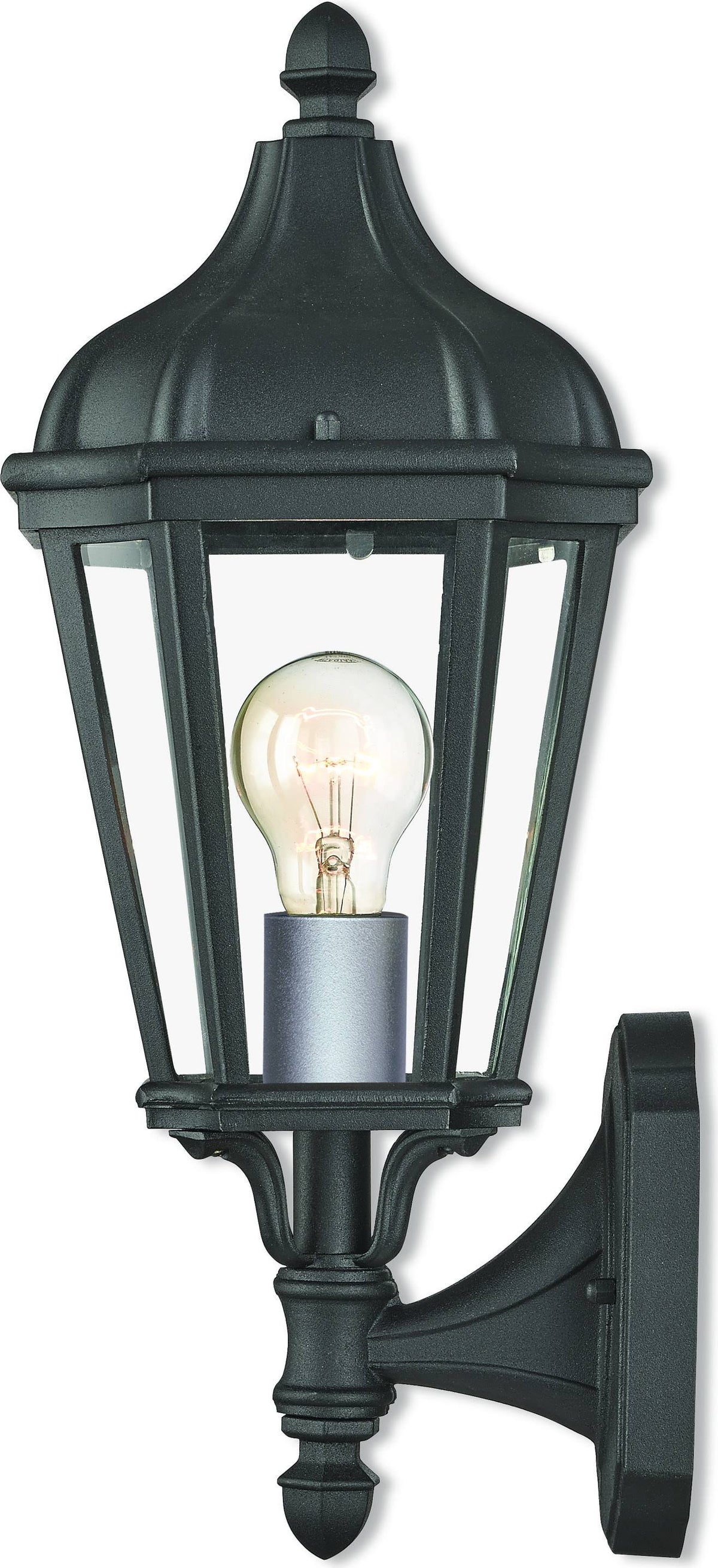 1-Light Textured Black Outdoor Wall Lantern O256