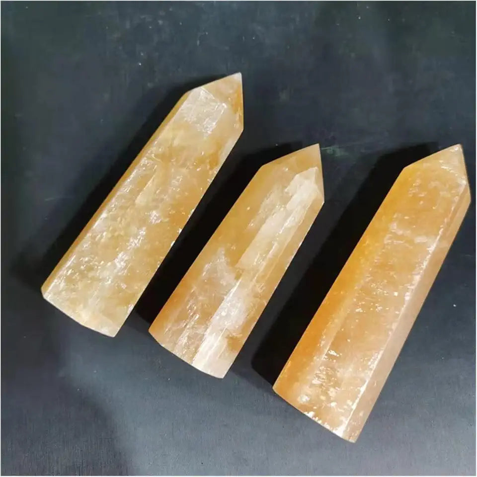 Yellow Calcite Crystal Wand Point E3670