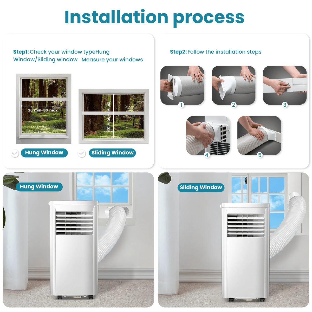 Portable Air Conditioner 5000BTU 3-in-1 White S944284