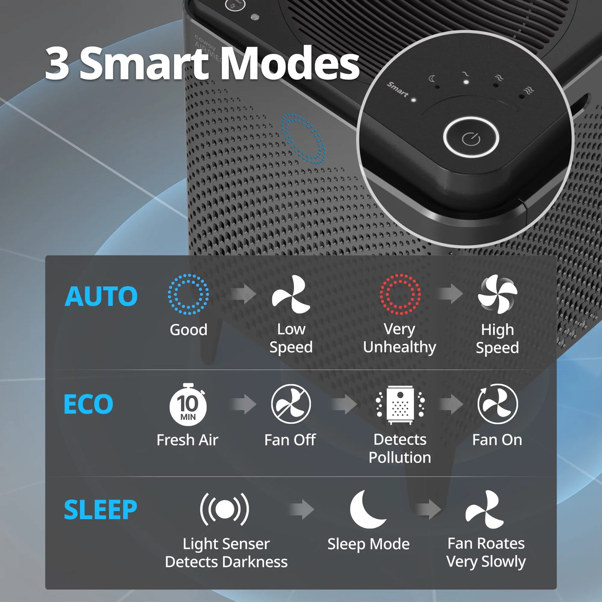 Graphite True HEPA Air Purifier with 1560 sq ft Coverage E8757