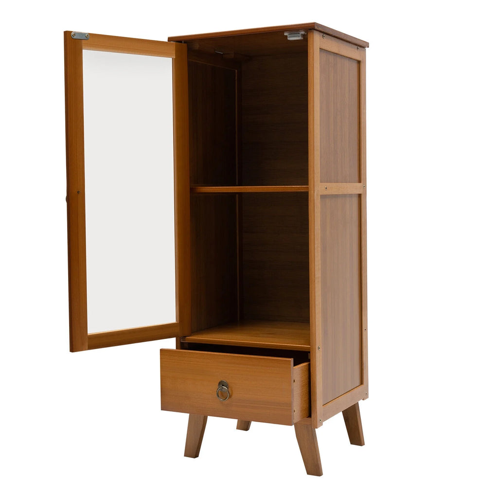 Brown Bamboo Sideboard Cabinet with 1 Drawer X928