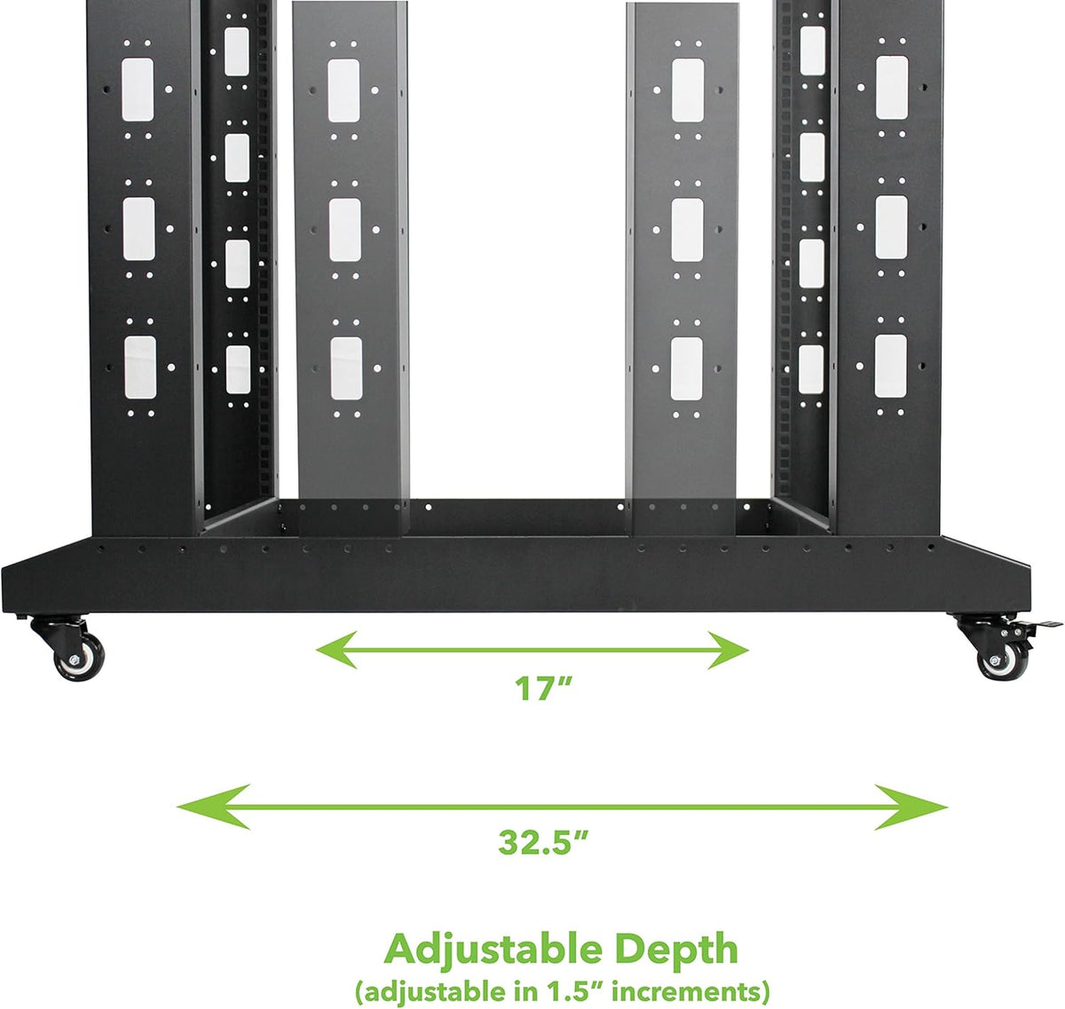 22U 4-Post Open Frame Server Network Rack with Casters Black G32506