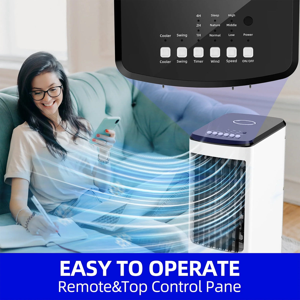 Portable Evaporative Air Cooler 3 Speeds O4583