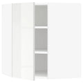 Corner Wall Cabinet with Shelves, White T655892