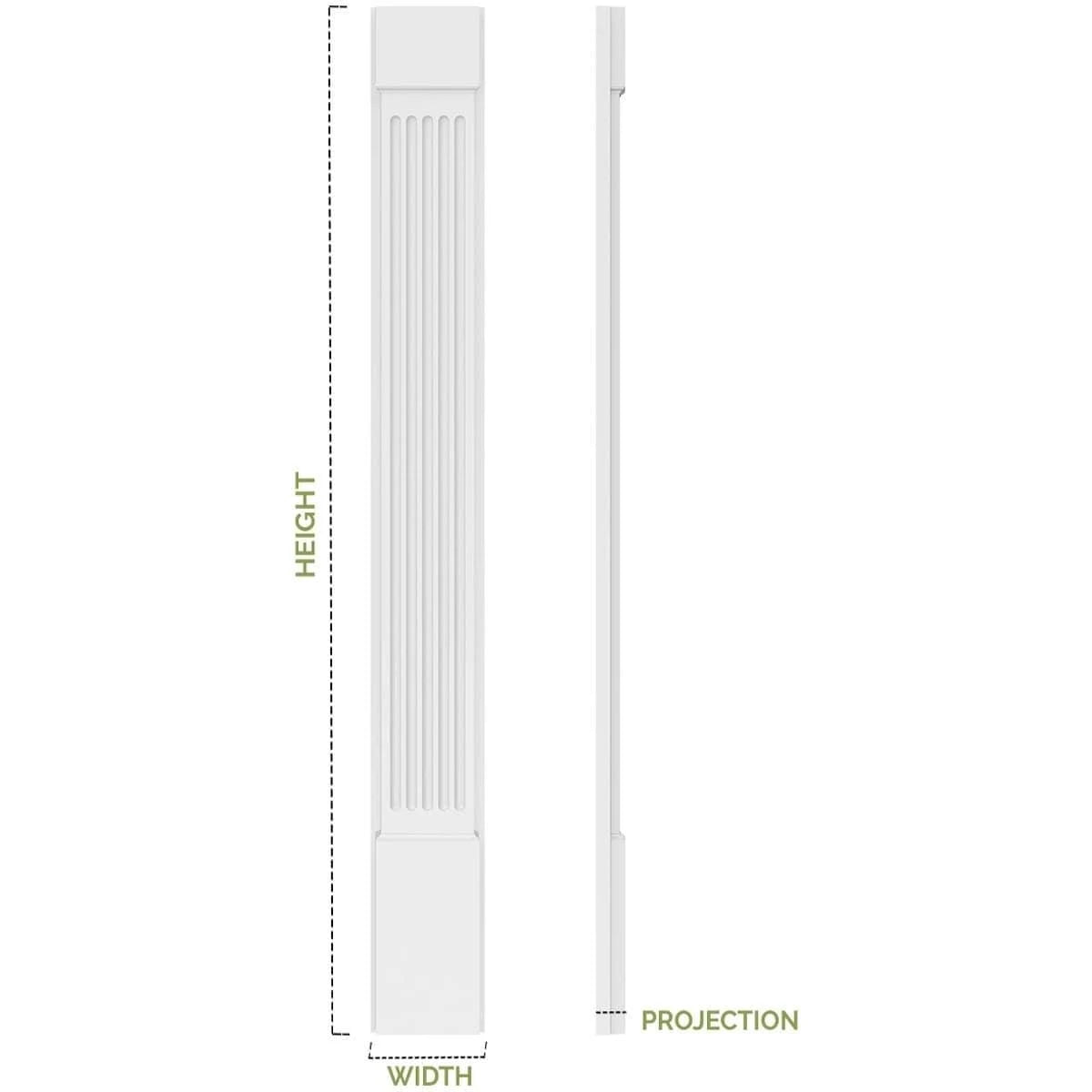 Flat Panel PVC Pilaster with Decorative Capital & Base (Pair) O9563