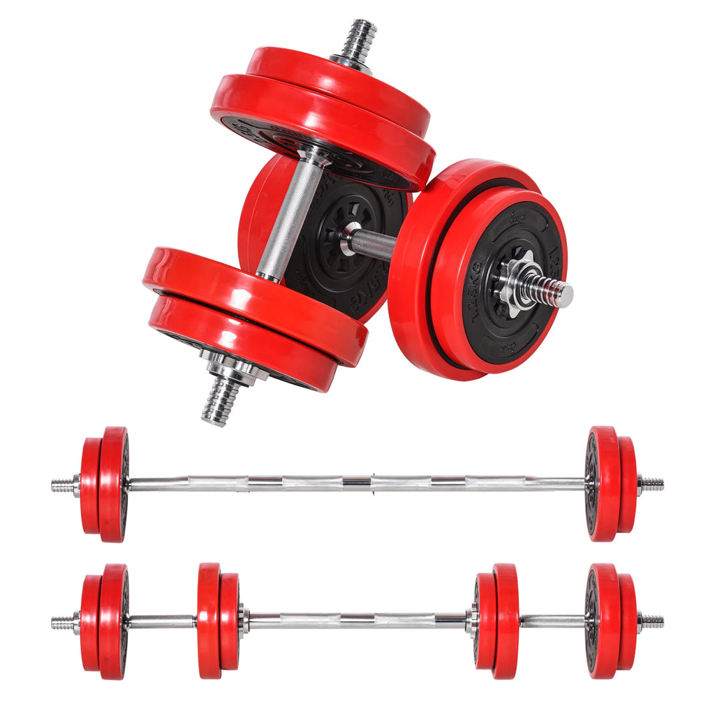 44 lbs. Barbell Dumbbells Combo Free Weight Set M4277