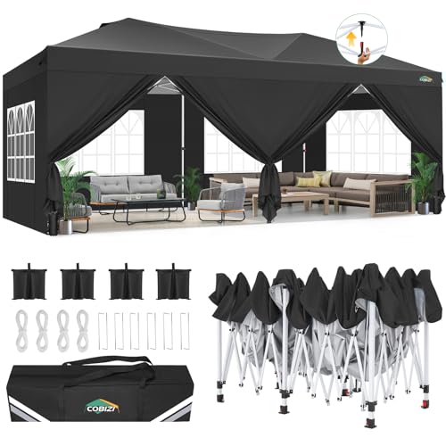 10x20 Pop Up Canopy Tent with 6 Sidewalls White D676029