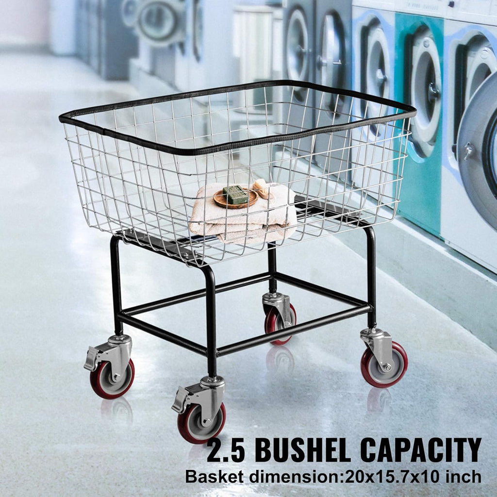 2.5 Bushel Wire Laundry Cart with Wheels H313089