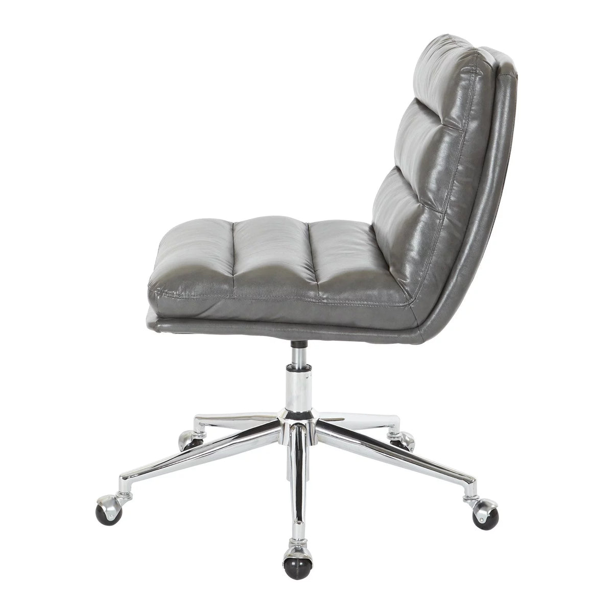 White Faux Leather Office Chair with Gold Base O482