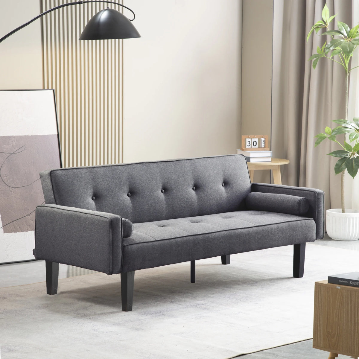 Convertible Futon Sofa Bed with Armrests X40651