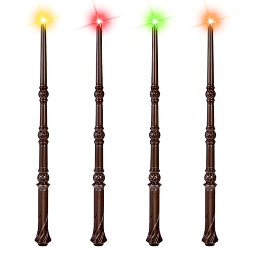 Light Up Magic Wand with Sounds & 4 Color Lights 4PCS W51391