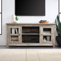 Electric Fireplace TV Stand for TVs up to 55 Inch with Storage Shelves & Cabinets W9847