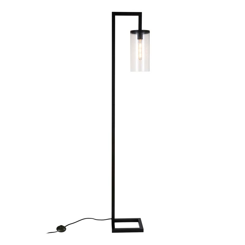 Industrial Black Bronze Floor Lamp with Glass Shade K638910