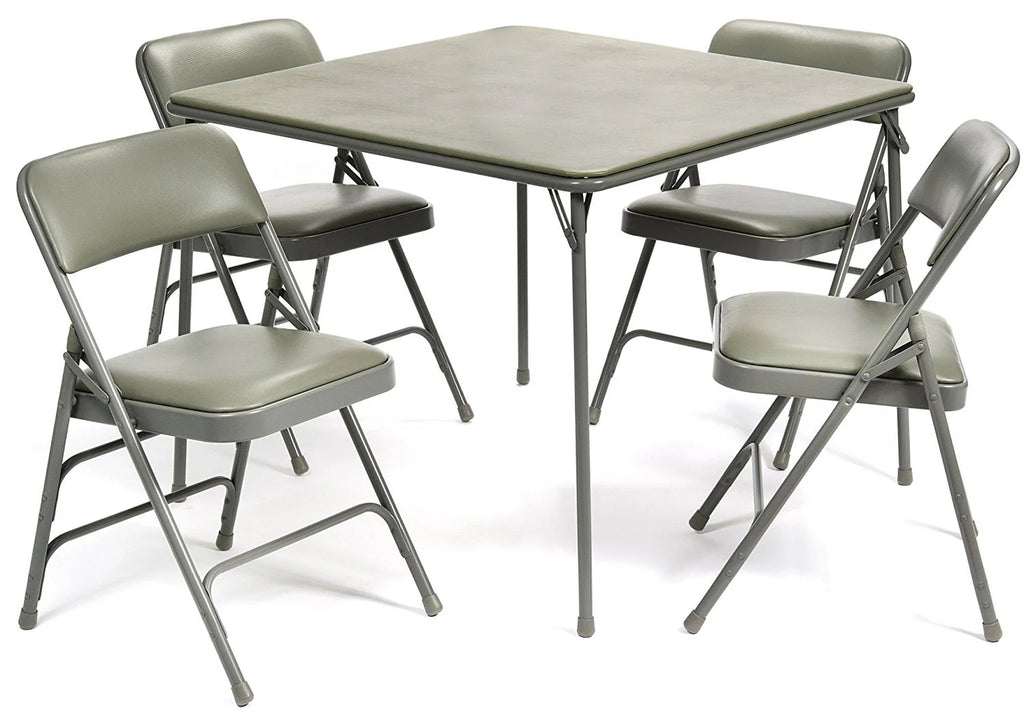 5pc Folding Card Table and Chair Set Black J905