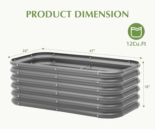 2-Pack 2x1ft Galvanized Raised Garden Bed Q62433